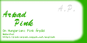 arpad pink business card